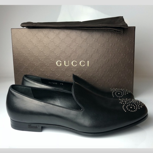 Gucci Other - Gucci Nappa Moorea Black Leather Loafers 09.5G